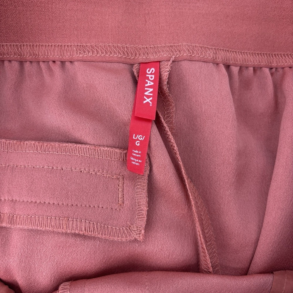 SPANX Crepe Straight Leg Trouser Sedona Orange Wide Leg Womens Large High Rise - Picture 3 of 9